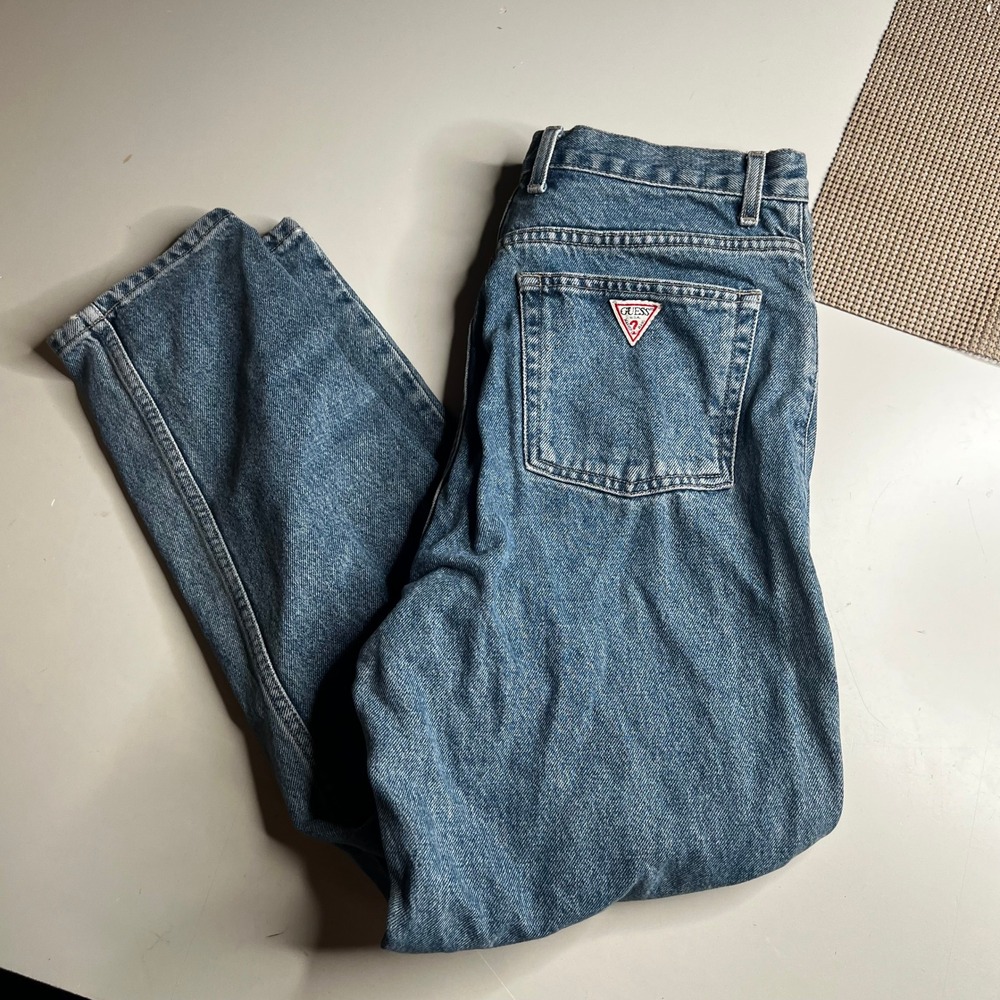 Vintage Guess Jeans Mens 32 Medium Wash Straight American Tradition‎ 90s Denim
